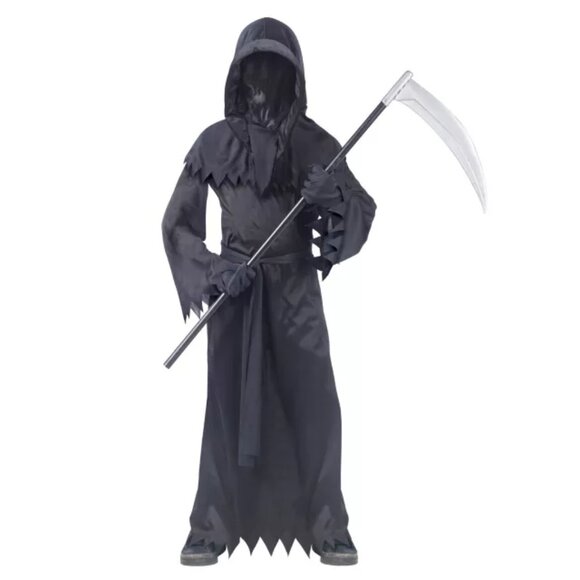 BOY'S REAPER COSTUME PHANTOM GHOST GHOUL KIDS SIZE LARGE COSTUME (NO SCYTHE) - Picture 1 of 3